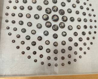 #64 - $90 - Pair of Framed Dot Art 18"sq