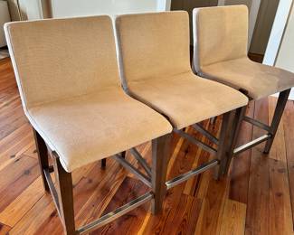 #23 - $240 set - 3 Upholstered Bar Stools Uttermost 38"Hx20"Wx22"D