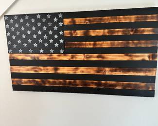 #81 - $150 - Wood Flag Art 42"Lx23"H
