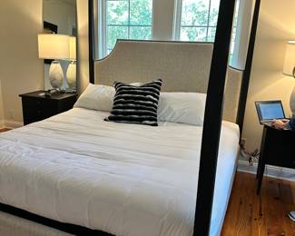 #83 - $800 - King 4 poster Upholstered headboard 87"Hx80"W