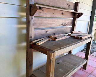 #55 - $250 - Wood Gardening Bench 73"Hx67"x24"D
