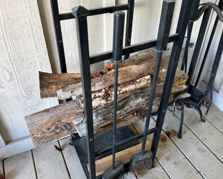 #51  - $100 set - Fireplace Rack & Utensils 32"H
