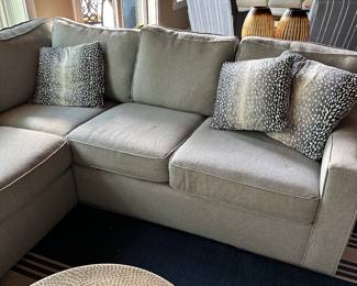 #12 - $680 - Gray Sectional Couch Rowe Furniture 89"Lx36"Dx33"H (2nd section 98"L