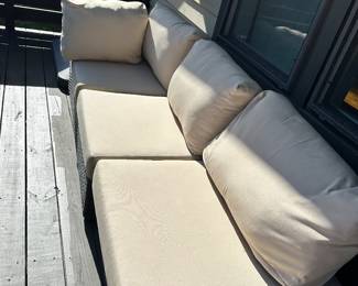 #33 - $176 - 2 pc couch Brown Vinyl 7'Lx 25'H