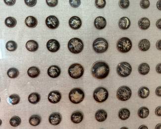 #64 - $90 - Pair of Framed Dot Art 18"sq