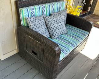 #1 - $150 - Love seat David Macmillan w/pull out ext and side tables 437"Hx46"Wx32"D
