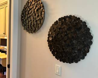 #61 - $60 - Pair of Metal Wall Hangings 22"R
