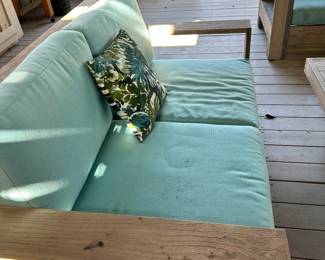 #45 - $1,300 - 4 pc Front gate  chair 32"Hx36"Wx36"D  Love seat 32"Hx36"Dx5'L   Couch 7'x2"L   Table 16"Hx55"Lx34"W