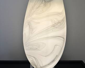 #84 - $220 - Pair of White & Silver Lamps 31"Hx15"W