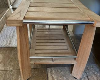 #63 - $90 - Wood & Metal Shower Bench 19"Hx24"Lx17"W