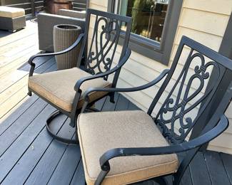 #31 - $150 - Pair Metal Swivel/Rock Chairs 39"Hx24"Dx25"W
