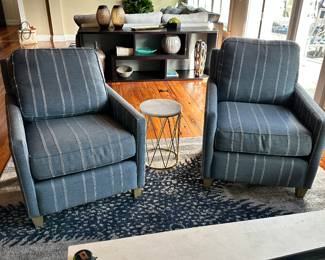 #15 - $700 - Pair of denim Sugar Beach chairs 32"Hx29"Wx35"D
