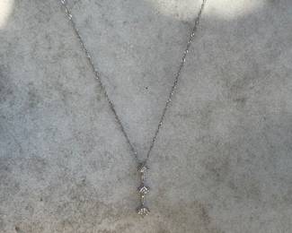 #122 -$240 - 0.25 ctw diamond white gold with chain - 10kt gold - 