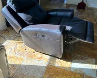 #74 - $360 each - 2 -  Brown Leather Elec Recliner/glider/swivel 42"Hx37Dx33"W