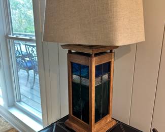 #73 - $90 - Stained glass Lamp 28"Hx17"W
