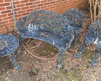 Cast Iron** outdoor furniture set (5 pcs total avail) **correction**