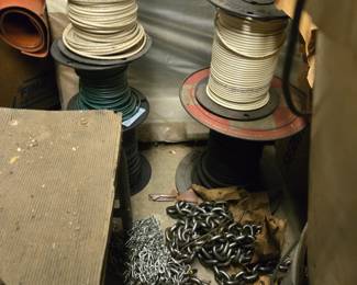 Lots of wire, chains & cables