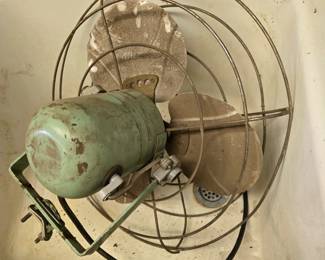 Vintage heavy duty auto oscillating industrial fan
