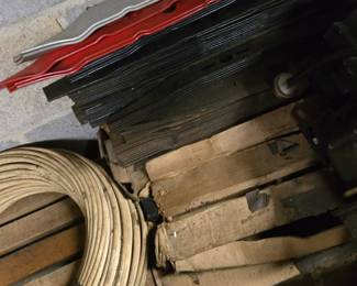 New mower blades, some still in boxes. And more electrical wiring