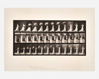 102 . Eadweard Muybridge "Opening a Parasol and Turning Around" Collotype (1887)