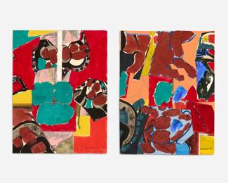 184 . Nick Vaccaro Pair of Mixed Media Collages (1998)