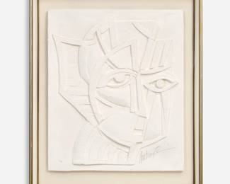 133 . Anthony Quinn "Irene" Vellum Relief Sculpture (1984)