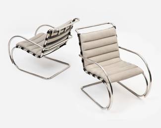 13 . Mies van der Rohe for Knoll Pair of MR20 Chairs (1927/ 1986)