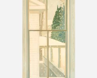 23 . Lois Dodd "January Window" Oil on Board (1987)