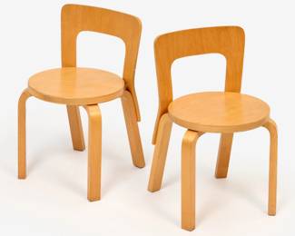 71 . Alvar Aalto for Artek Pair of N65 Children's Chairs