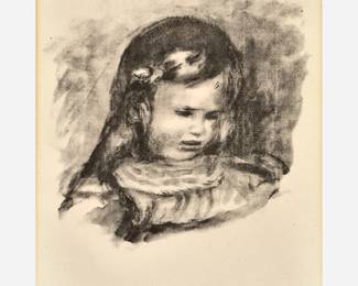259 . Pierre Auguste Renoir "Claude Renoir la Tete Baisee" Lithograph (1904)