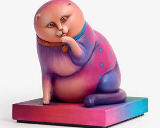 170 . Sergio Bustamante "Loving Cat" Sculpture