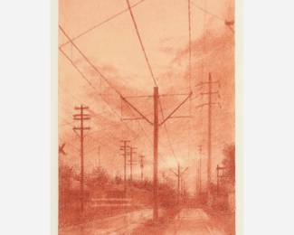 92 . Fred Dalkey "Overhead Lines" Conte Drawing (1998)