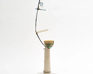 125 . Thom Bohnert "Form R-91" Ceramic and Wire Sculpture (1984)
