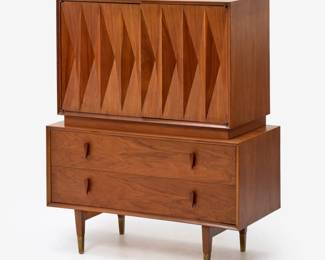 108 . Albert Parvin Walnut Gentleman's Chest (ca. 1960s)