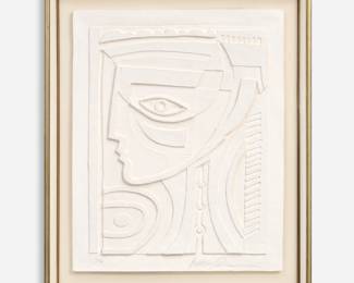 134 . Anthony Quinn "Lady of Crete" Vellum Relief (1986)