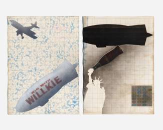 57 . Nick Vaccaro Pair of Mixed Media Collages (1972)