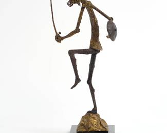 173 . Mid-Century Brutalist Bronze of Don Quixote