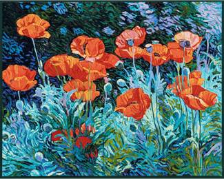 66 . Robert Daughters (1929-2013) "Poppies" Serigraph