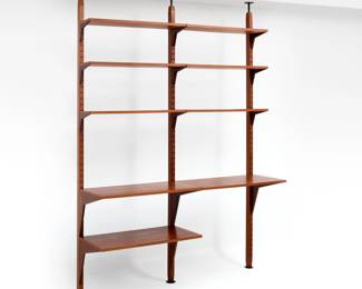 72 . Poul Cadovius Teak Tension Pole Shelving System (ca. 1960s)