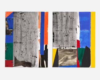 215 . Nick Vaccaro Pair of Mixed Media Collages (1998)