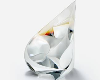 86 . Christopher Ries "Falling Petals" Glass Sculpture (1994)