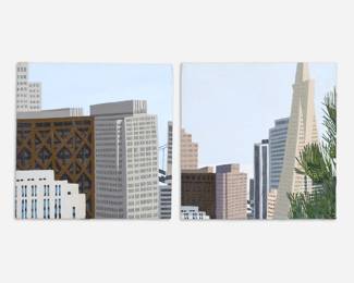 45 . Judith Ellman Pair of Oils of San Francisco (1989)