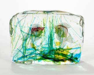 120 . Cenedese Murano Glass Aquarium Sculpture