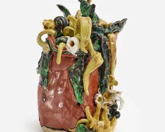 267 . Luella Vaccaro "Potted Cactus" Glazed Ceramic