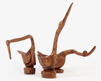 225 . Three Mid-Century Bird Carvings