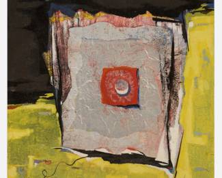 124 . Edmund E. Niemann "Silver Square" Acrylic on Panel (1977)