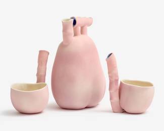 47 . Lynne Turner Porcelain Flask Set (1980)