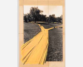 8 . Christo "Wrapped Walk Ways" Mixed Media Painting (1978)