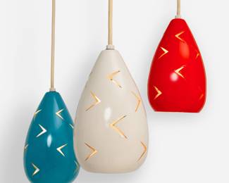 106 . Mid-Century Three-Pendant Light