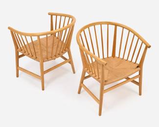 37 . Hans Wegner for PP Mobler Pair of PP-112 Easy Chairs
